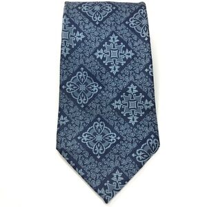 Vintage Tie Ernst Blue Geometric Retro Office Preppy Library Academia Dressy